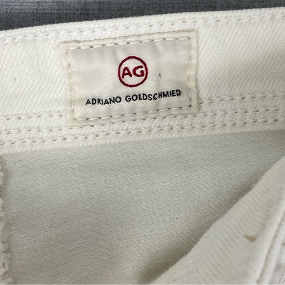 AG Adriano Goldshmied Jeans Isabelle Button Up White High Rise Crop Sz 25R - Picture 7 of 12